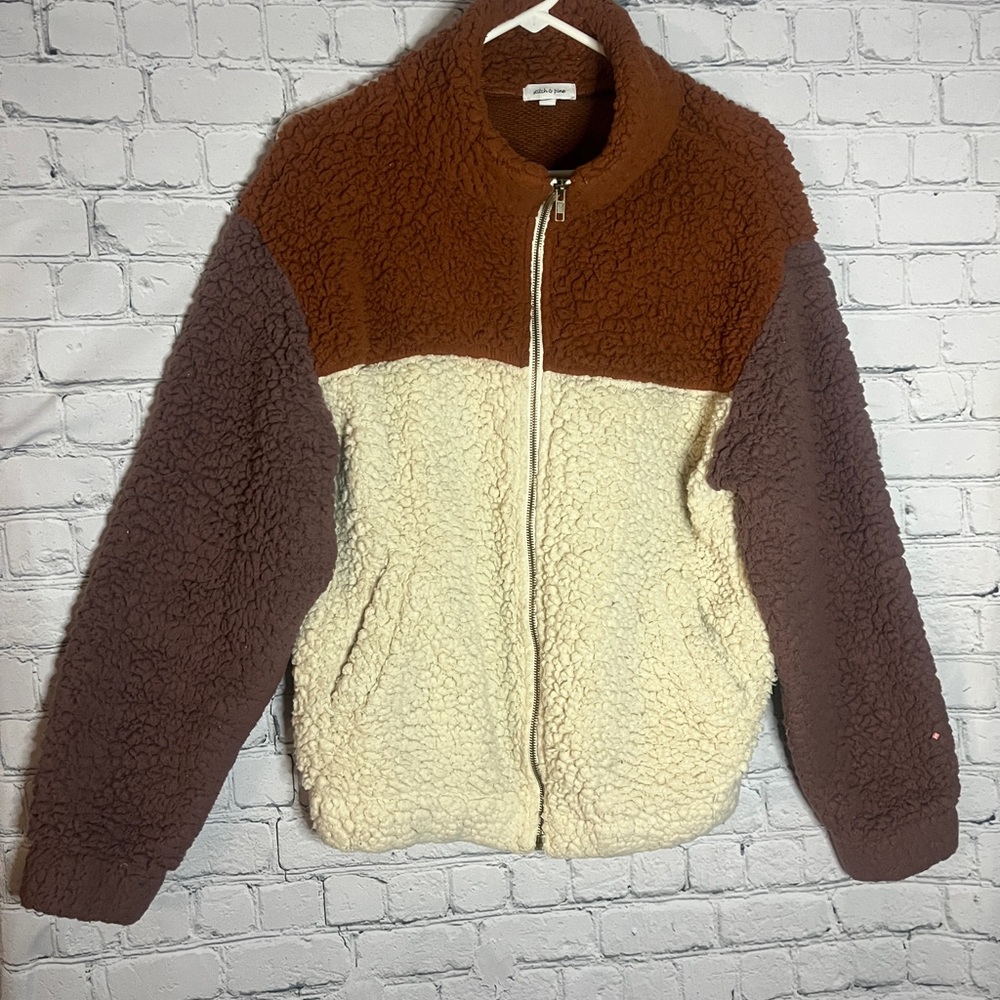 Warm Brown and Cream Teddy Jacket
